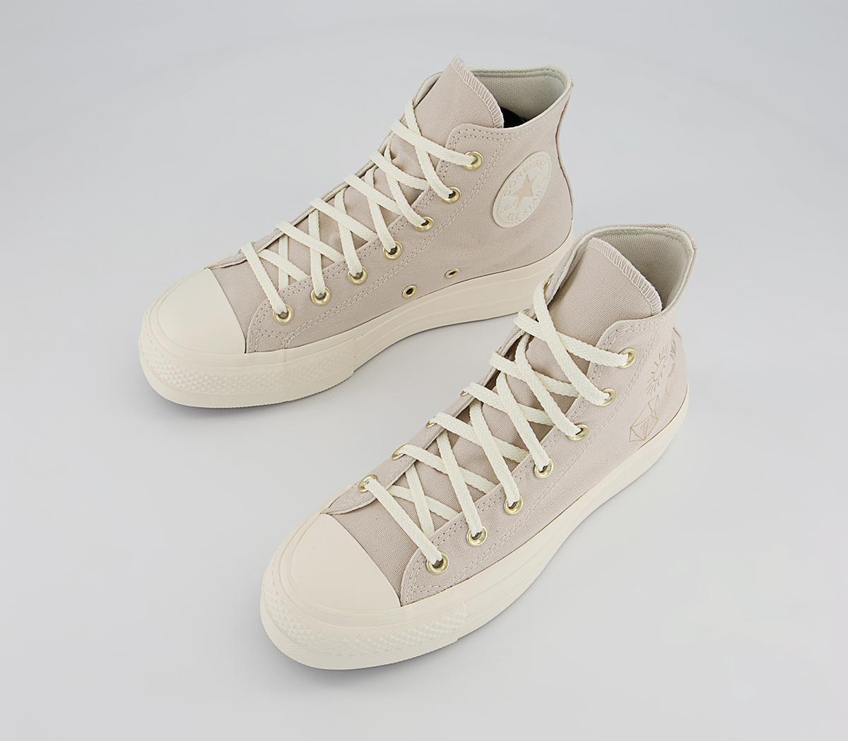Converse All Star Lift Hi Trainers Converse All Star Lift Hi Trainers Desert Sand Egret Light Gold
