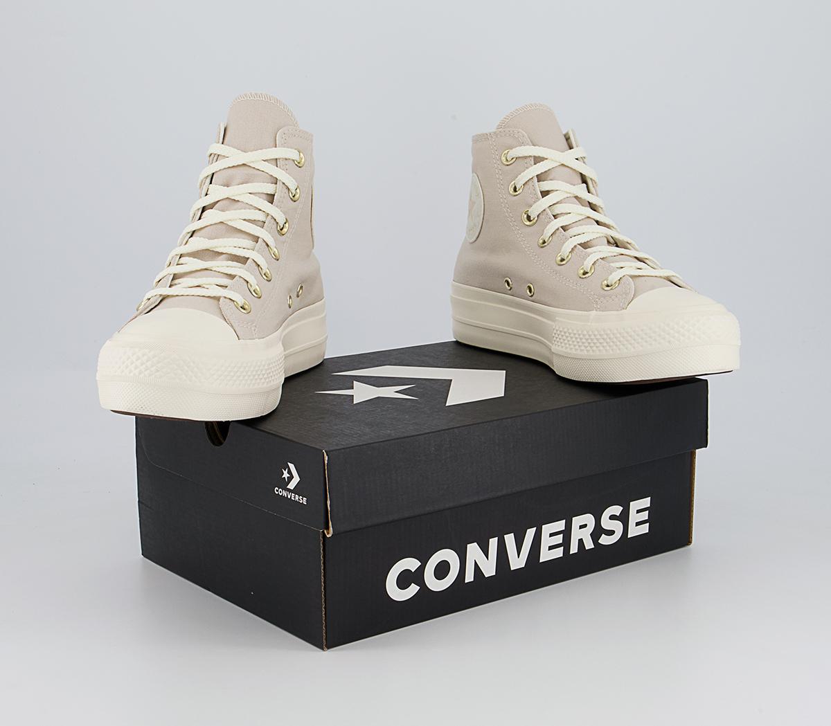 Converse All Star Lift Hi Trainers Converse All Star Lift Hi Trainers Desert Sand Egret Light Gold