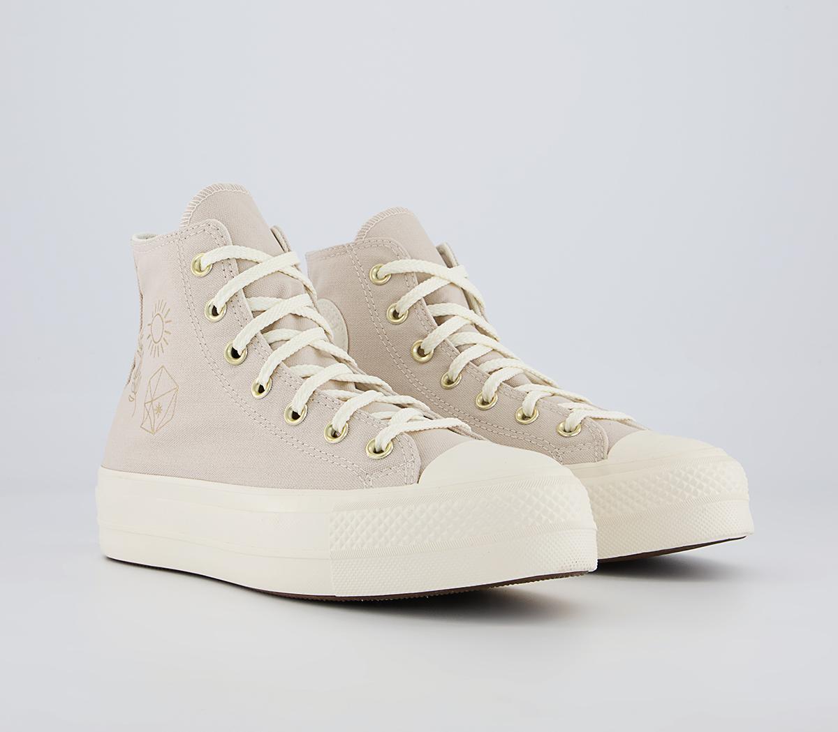 Converse All Star Lift Hi Trainers Converse All Star Lift Hi Trainers Desert Sand Egret Light Gold