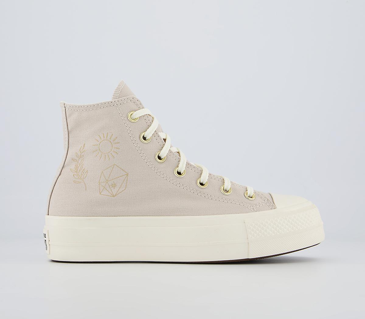Converse All Star Lift Hi Trainers Converse All Star Lift Hi Trainers Desert Sand Egret Light Gold