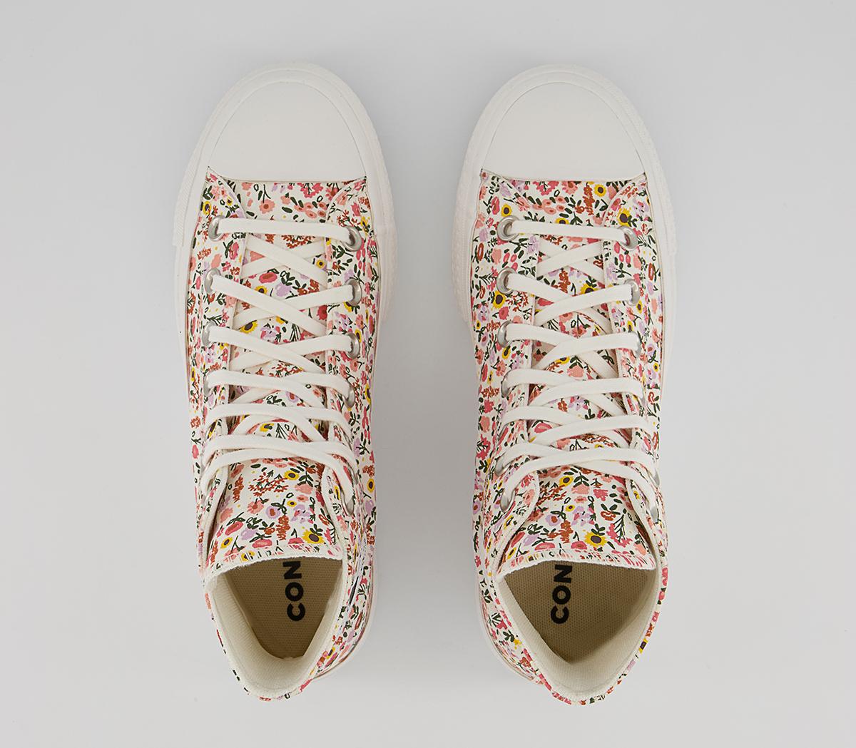 Converse All Star Lift Hi Trainers Converse All Star Lift Hi Trainers Natural Ivory Terracotta Pink Quartz