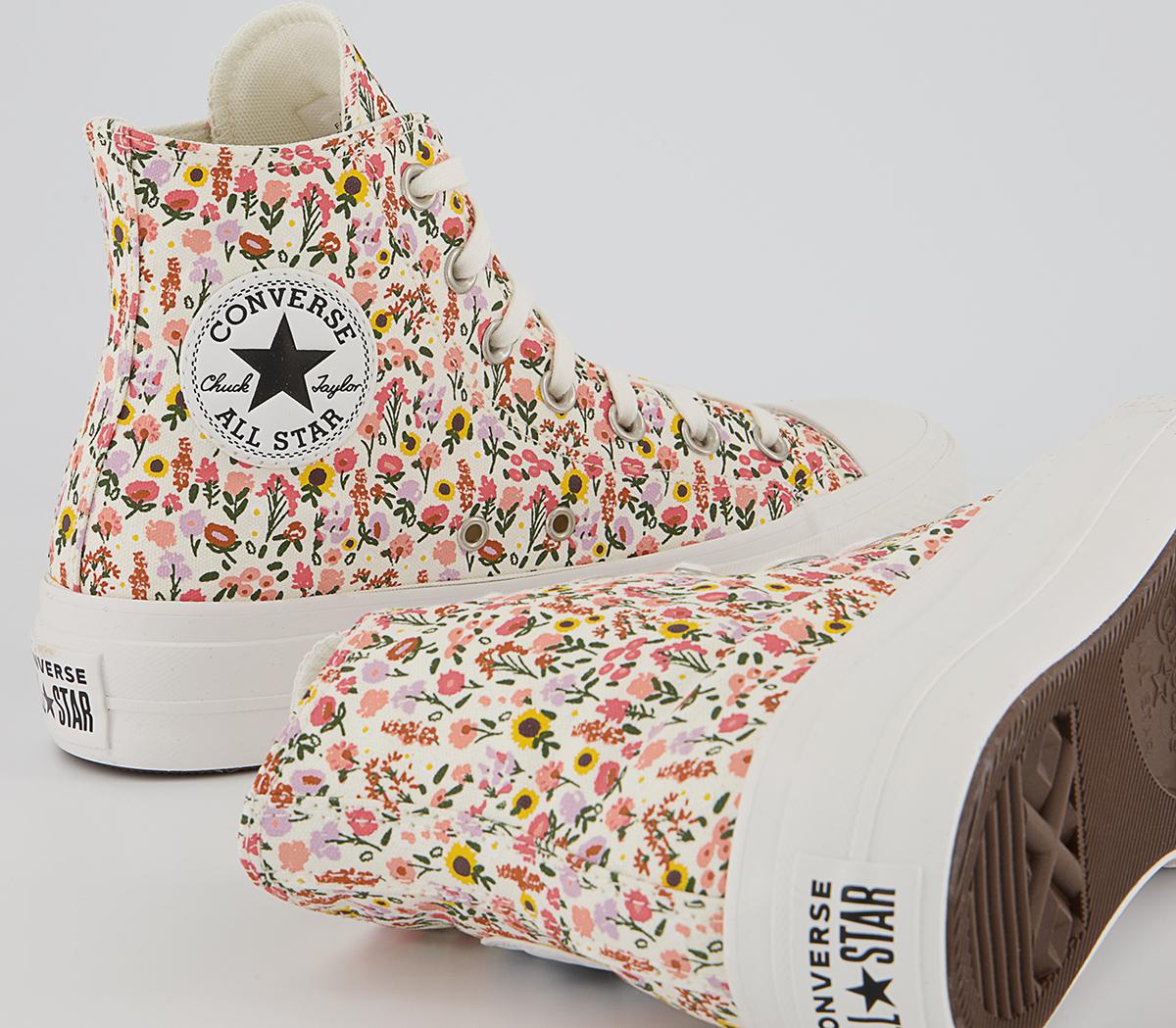Converse All Star Lift Hi Trainers Converse All Star Lift Hi Trainers Natural Ivory Terracotta Pink Quartz