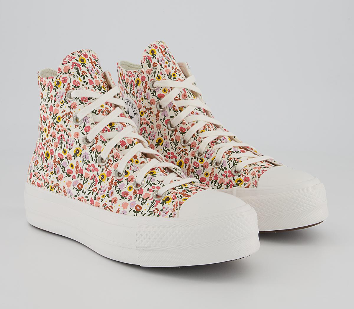 Converse All Star Lift Hi Trainers Converse All Star Lift Hi Trainers Natural Ivory Terracotta Pink Quartz