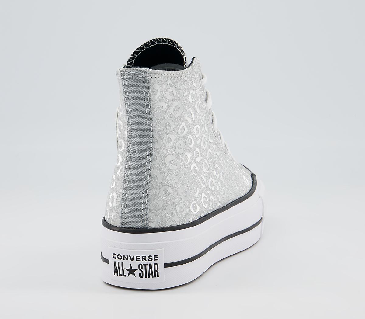 Converse All Star Lift Hi Platform Trainers Converse All Star Lift Hi Platform Trainers Silver Black White Leopard