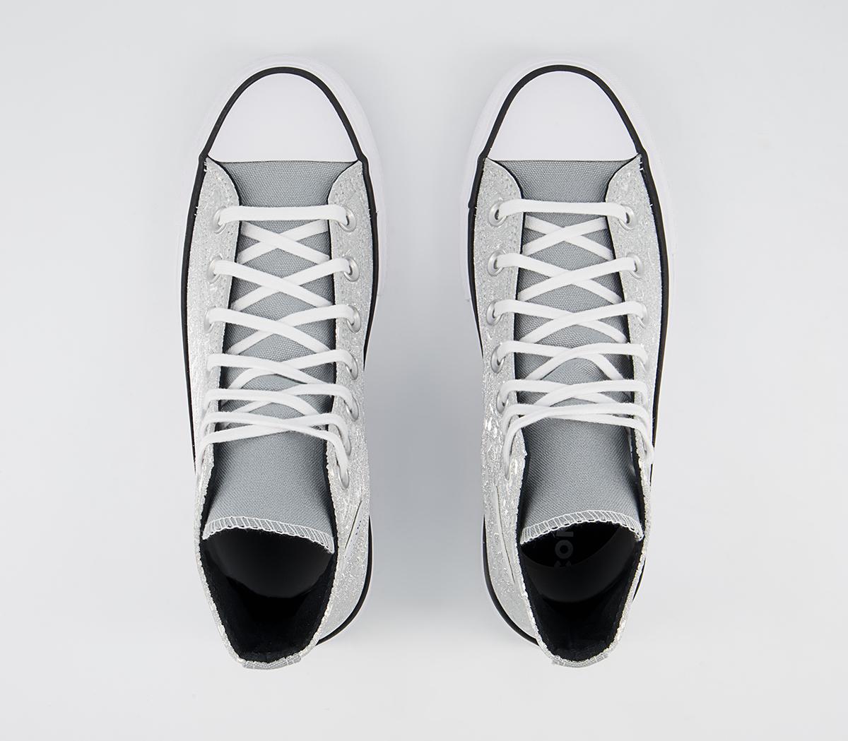 Converse All Star Lift Hi Platform Trainers Converse All Star Lift Hi Platform Trainers Silver Black White Leopard