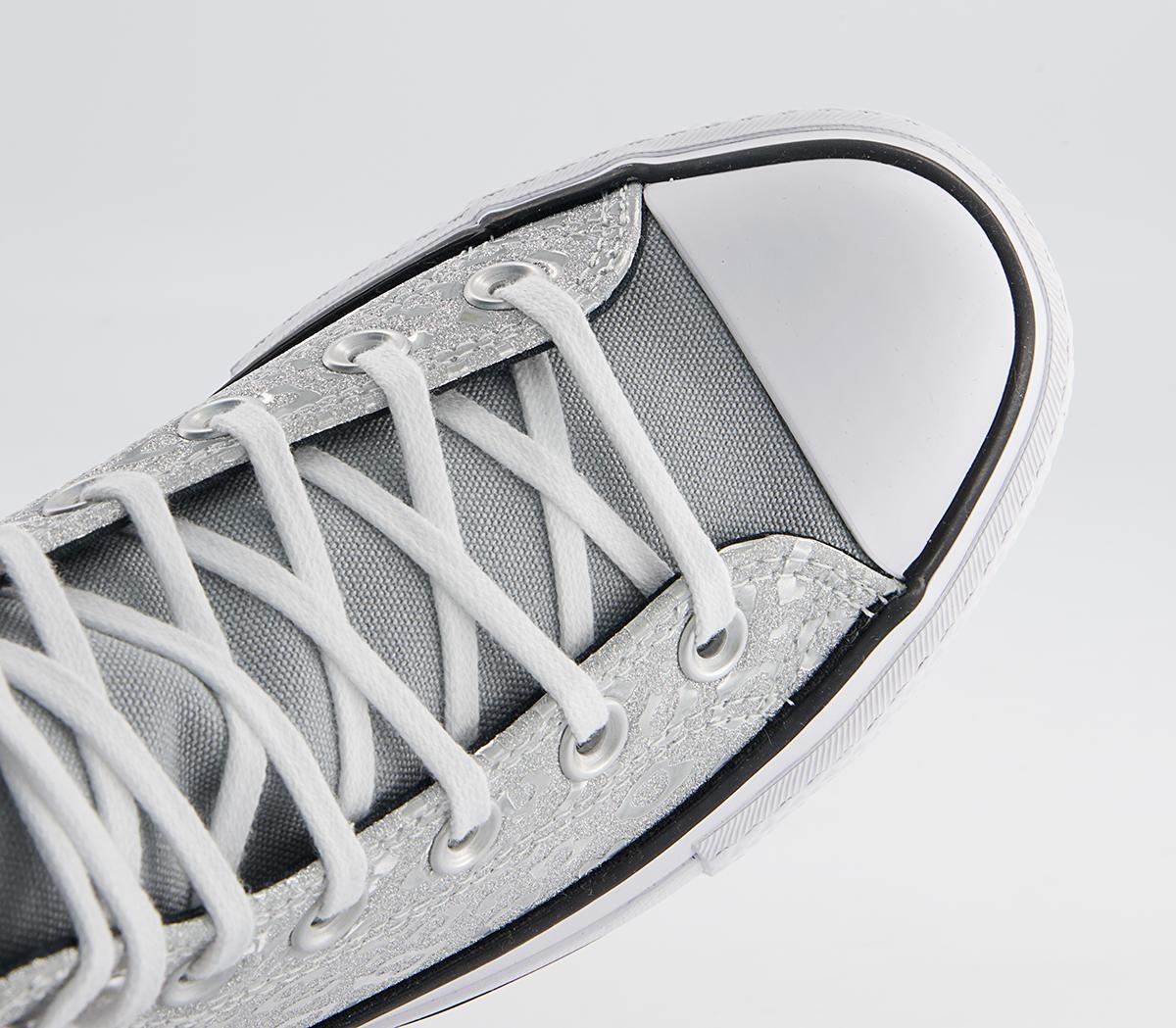 Converse All Star Lift Hi Platform Trainers Converse All Star Lift Hi Platform Trainers Silver Black White Leopard