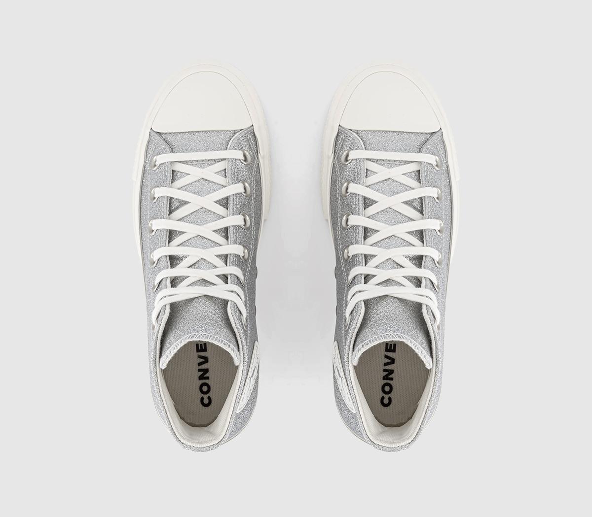 ConverseAll Star Lift Hi TrainersSilver Egret Egret Glitter