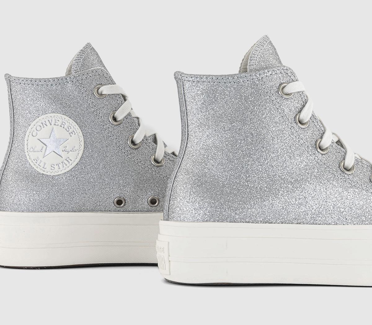 ConverseAll Star Lift Hi TrainersSilver Egret Egret Glitter