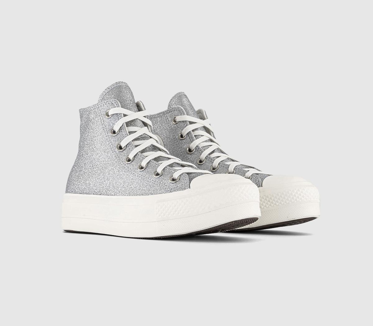 ConverseAll Star Lift Hi TrainersSilver Egret Egret Glitter