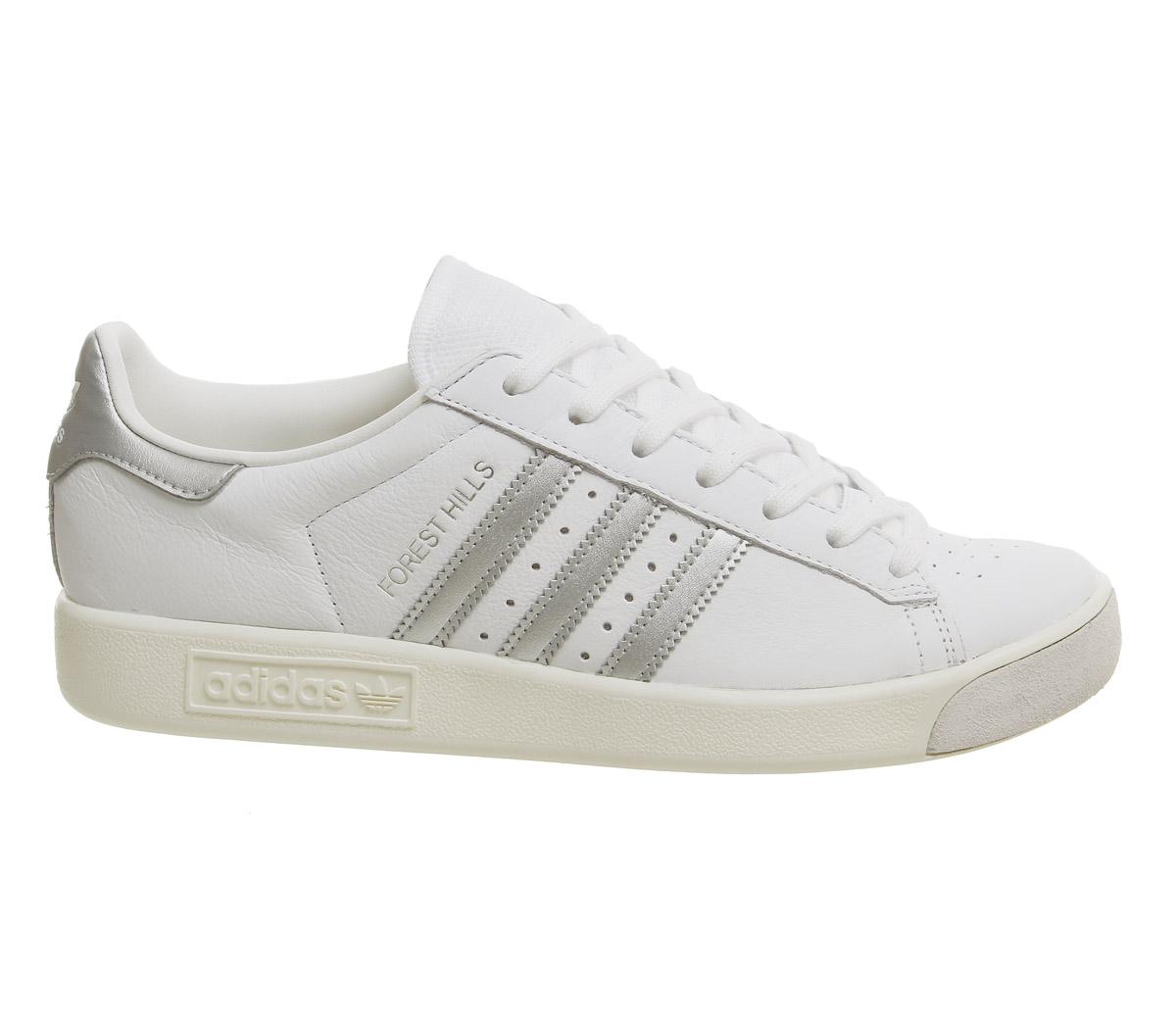 adidas Forest Hills Trainers White Silver Metallic Off White Exclusive ...