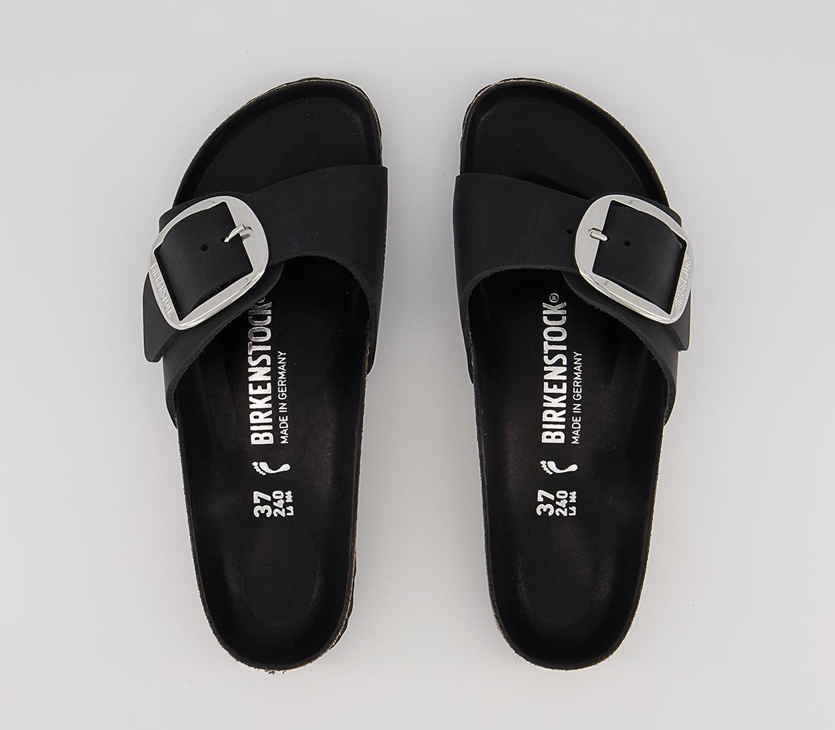 BIRKENSTOCKMadrid Big Buckle SandalsBlack Waxy Leather