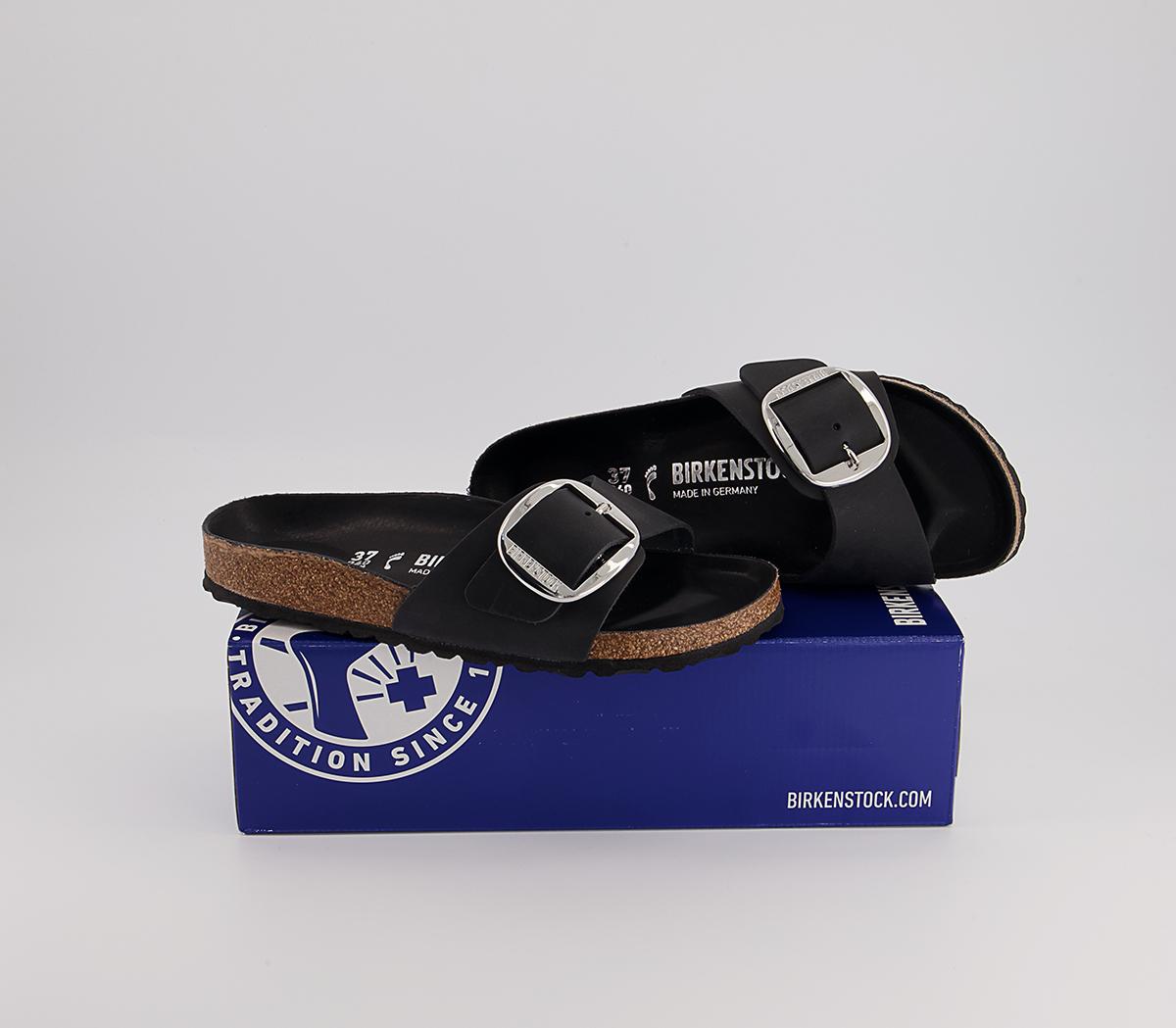BIRKENSTOCKMadrid Big Buckle SandalsBlack Waxy Leather