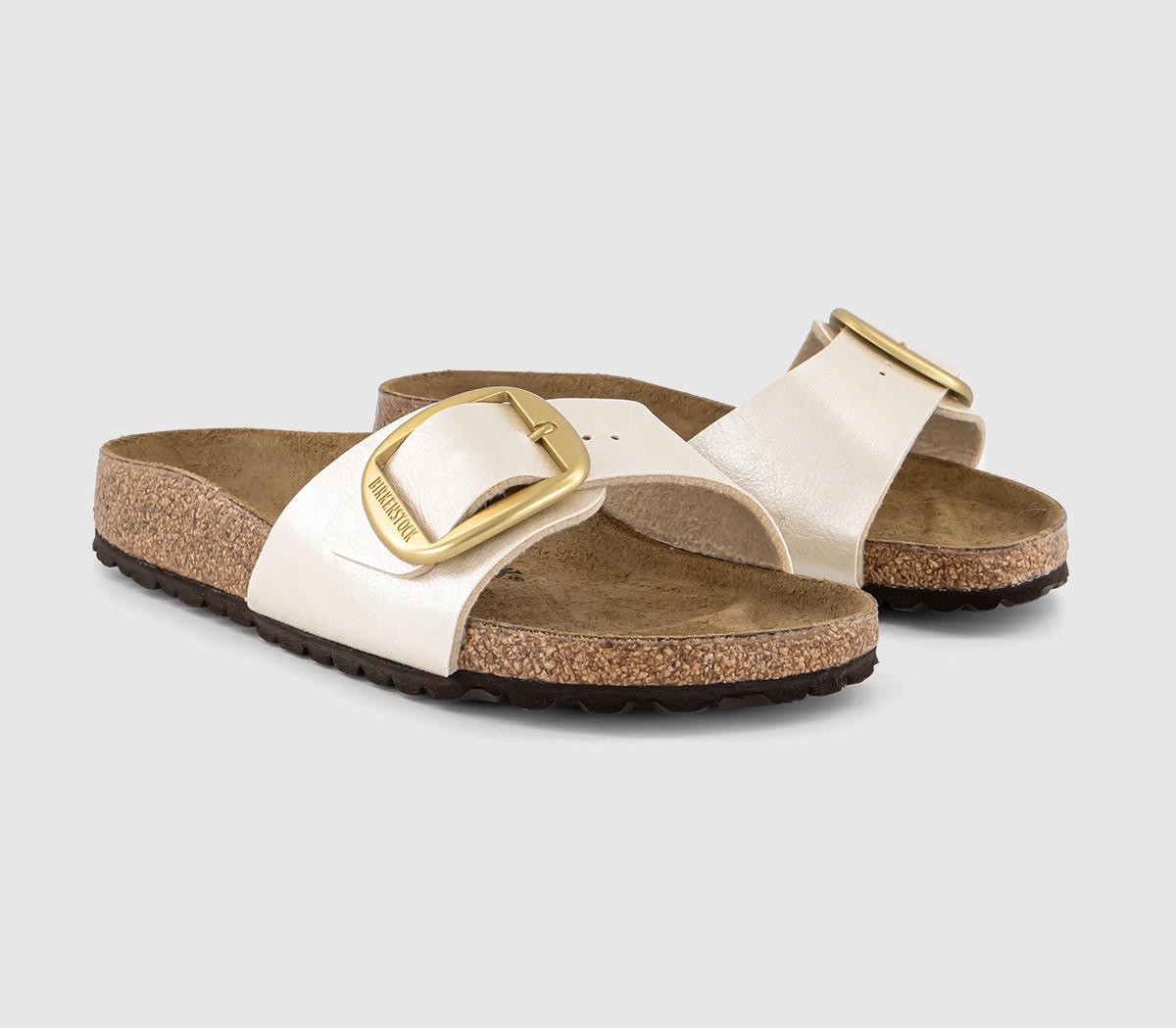 madrid big buckle sandals graceful pearl white