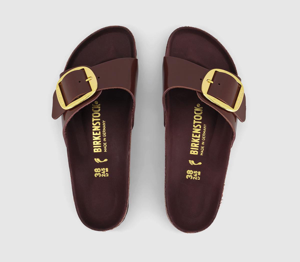 BIRKENSTOCK Madrid Big Buckle Sandals High Shine Chocolate - Women’s ...