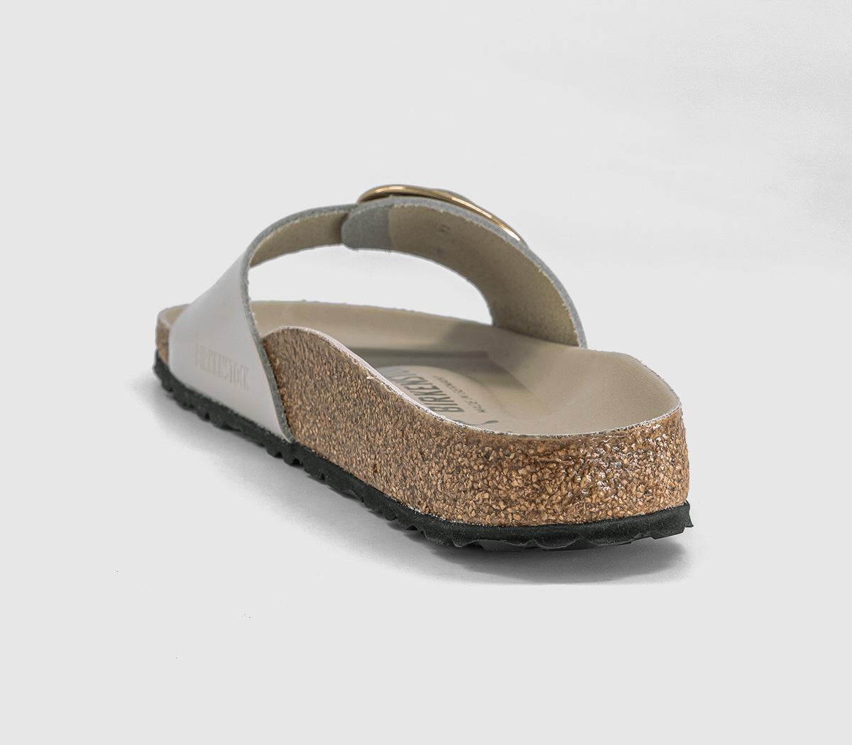 BIRKENSTOCK Madrid Big Buckle Sandals Oyster Leather High Shine