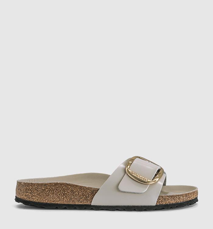 BIRKENSTOCK Madrid Big Buckle Sandals Oyster Leather High Shine