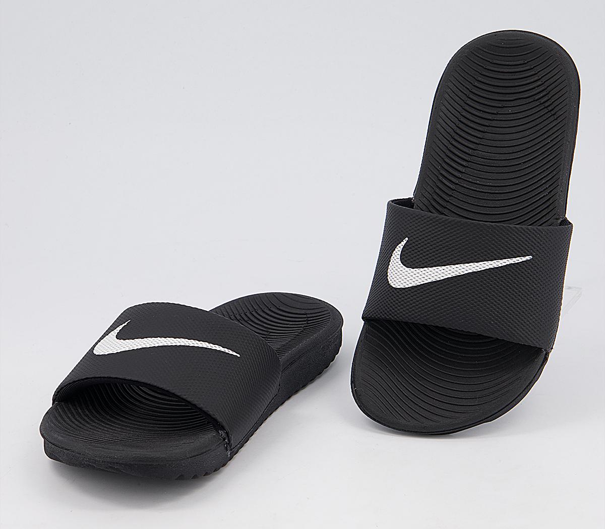 Nike Kawa Kids Slides Nike Kawa Kids Slides Black White