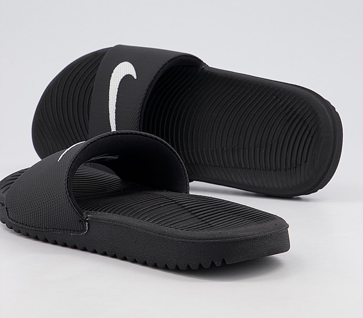 Nike Kawa Kids Slides Nike Kawa Kids Slides Black White