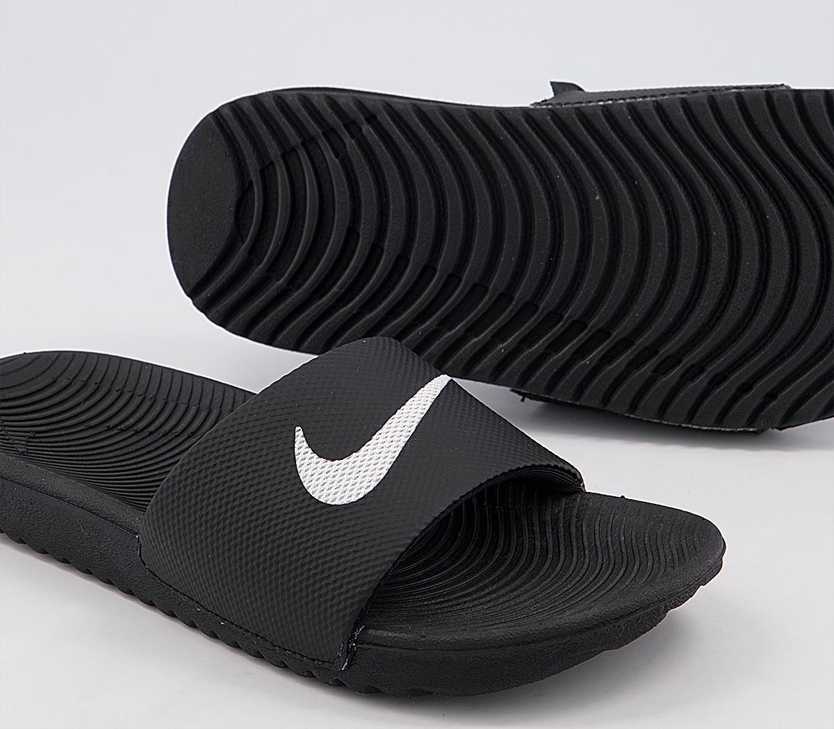 Nike Kawa Kids Slides Nike Kawa Kids Slides Black White