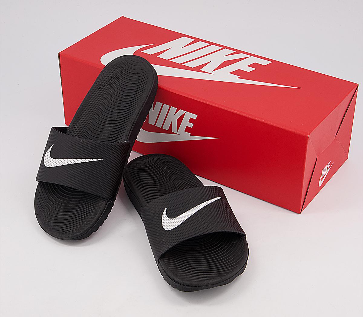 Nike Kawa Kids Slides Nike Kawa Kids Slides Black White
