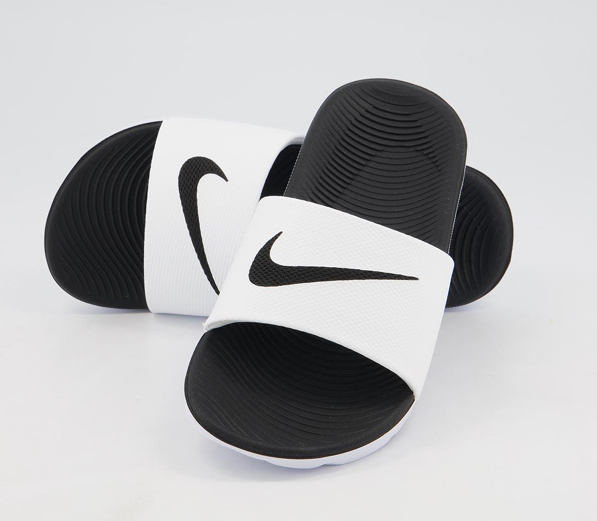 Nike Kawa Kids Slides White Black - Unisex