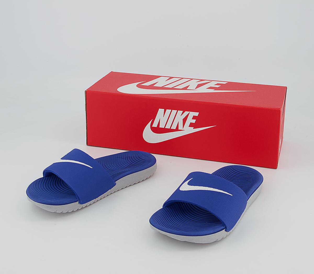 Nike Kawa Kids Slides Nike Kawa Kids Slides Hyper Cobalt White