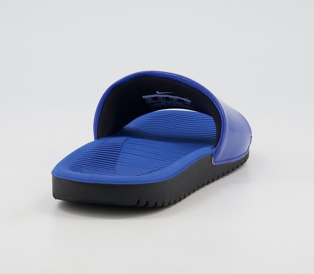 Nike Kawa Kids Slides Nike Kawa Kids Slides Game Royal Blue White Black