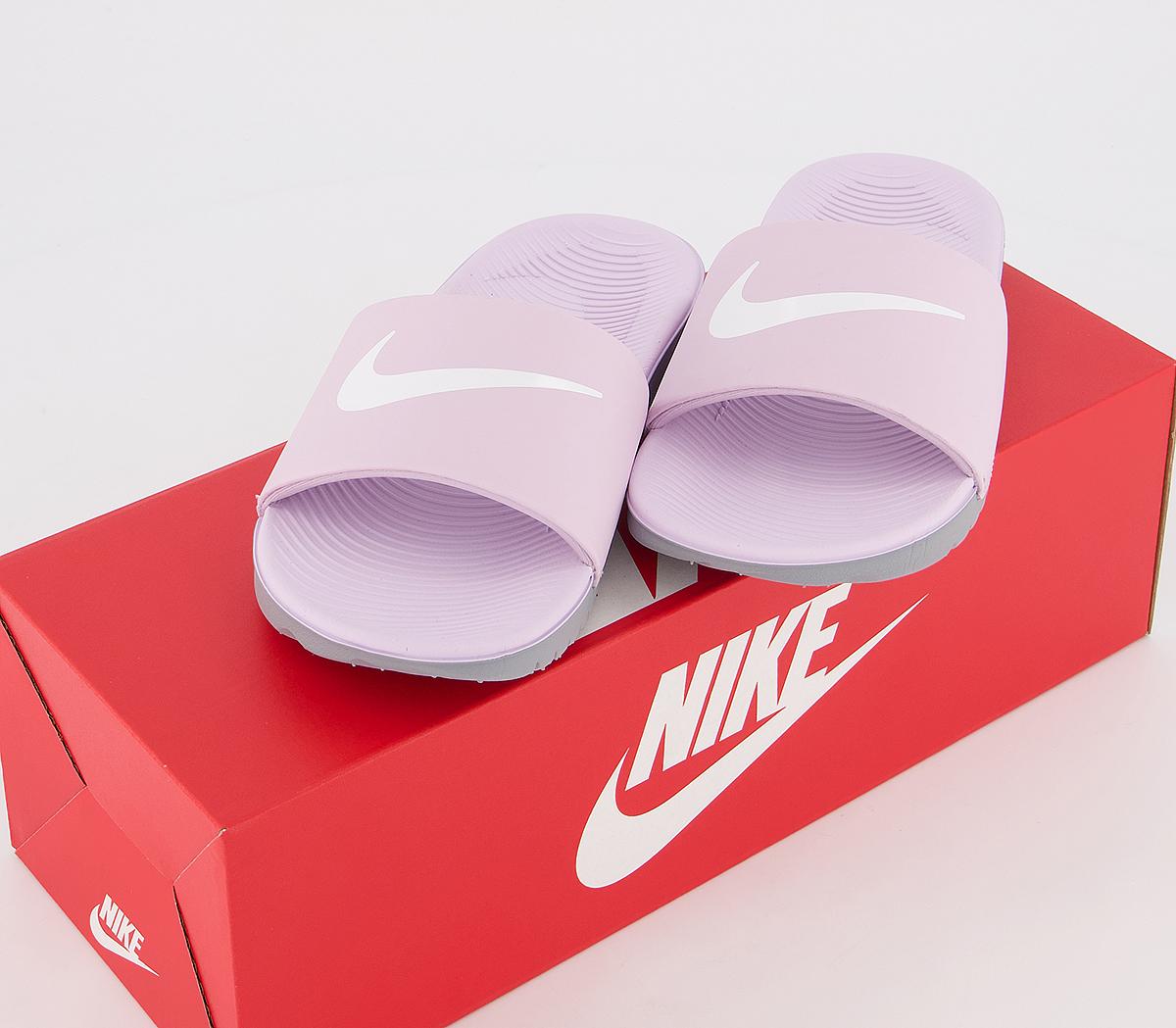 lilac nike sliders