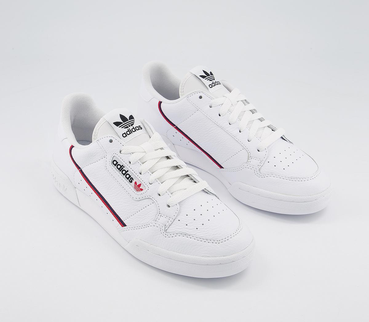 adidas80s Continental Trainers adidas80s Continental TrainersWhite White Scarlet Navy