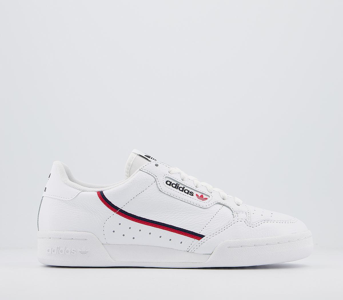 adidas 80s Continental Trainers White White Scarlet Navy - Women's Trainers