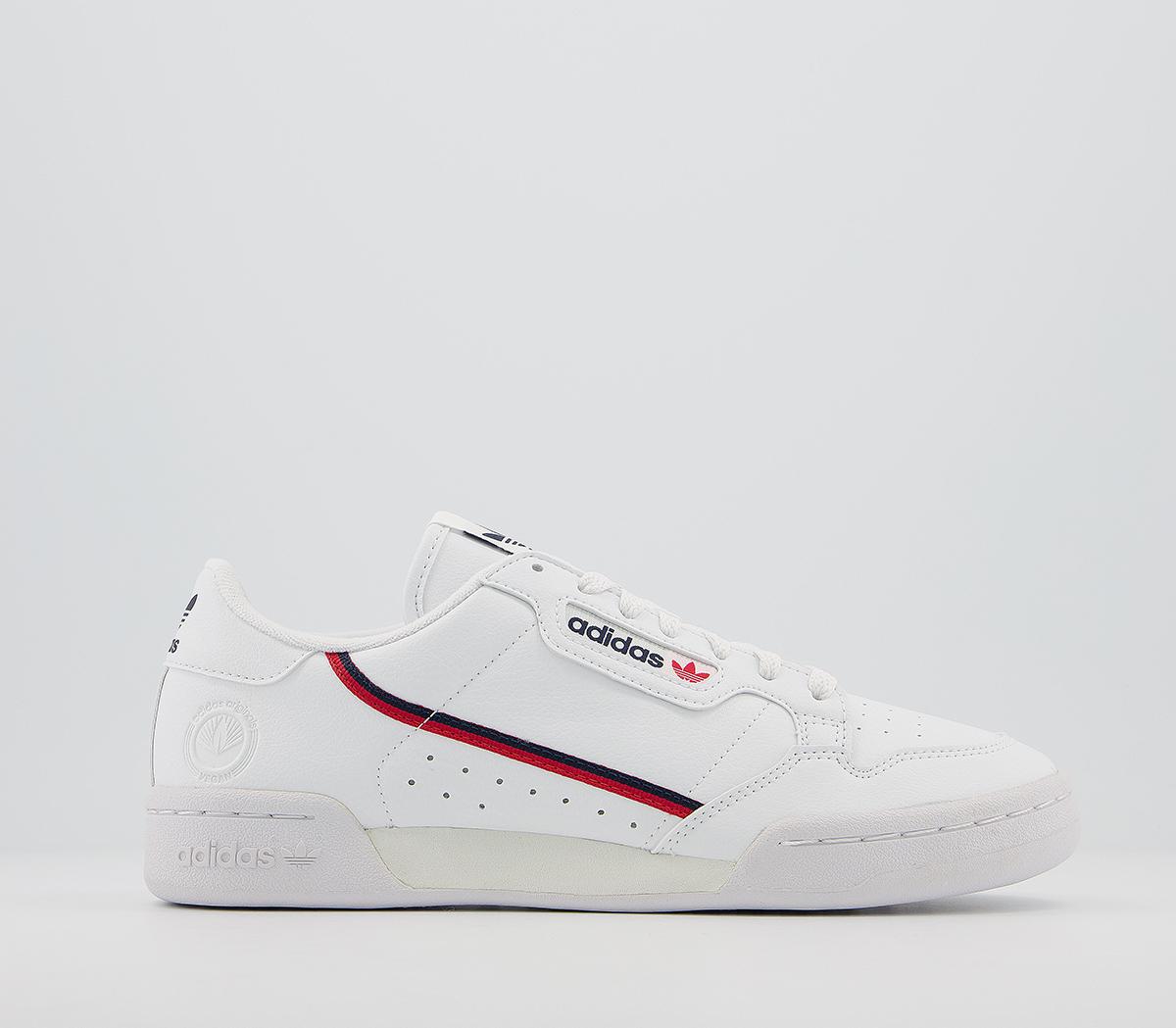 Adidas continental 80s junior trainers white scarlet hotsell collegiate navy