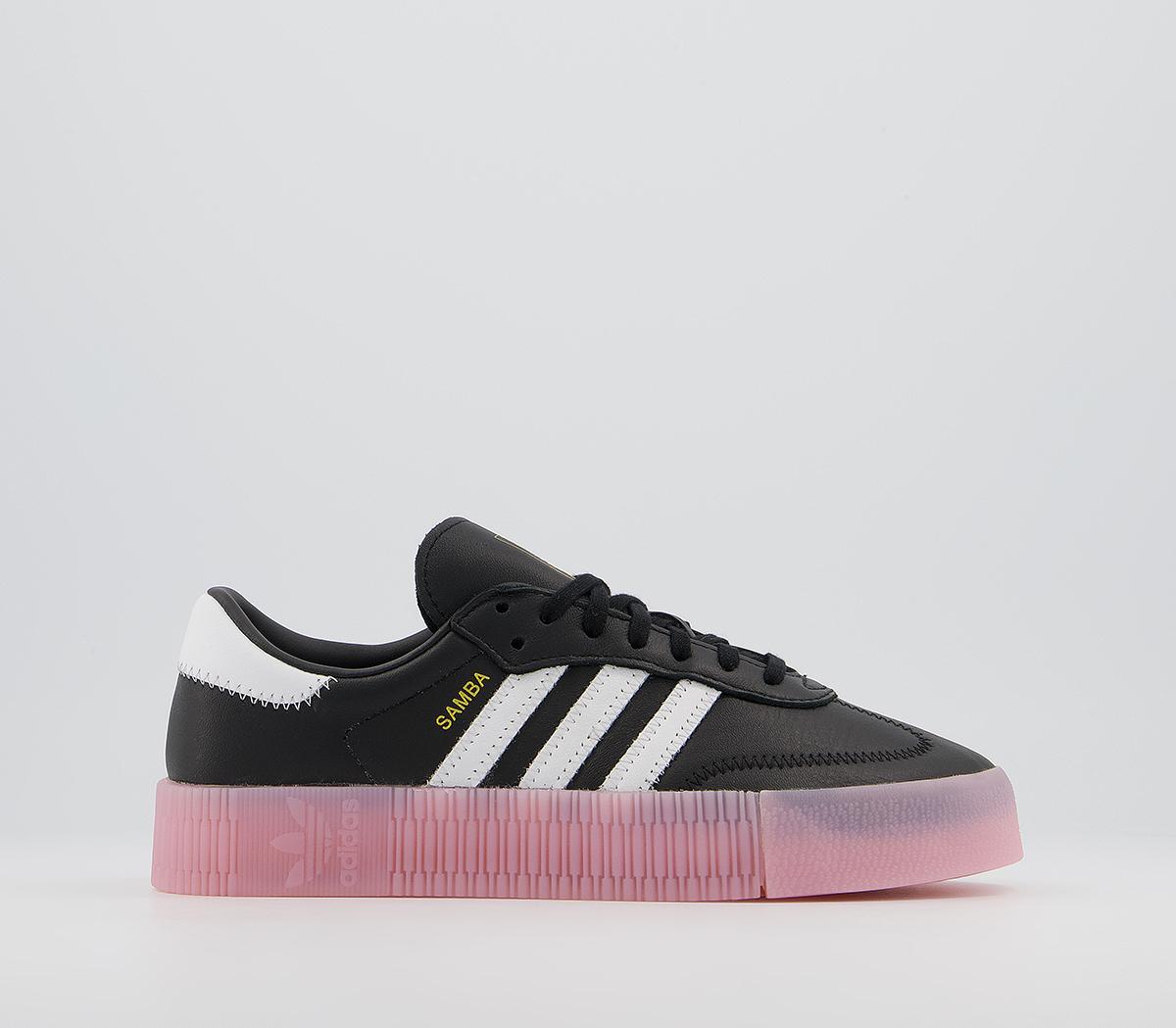 Adidas originals white outlet and black sambarose trainers