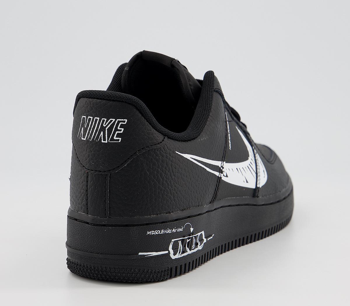 air force 1 white black scribble