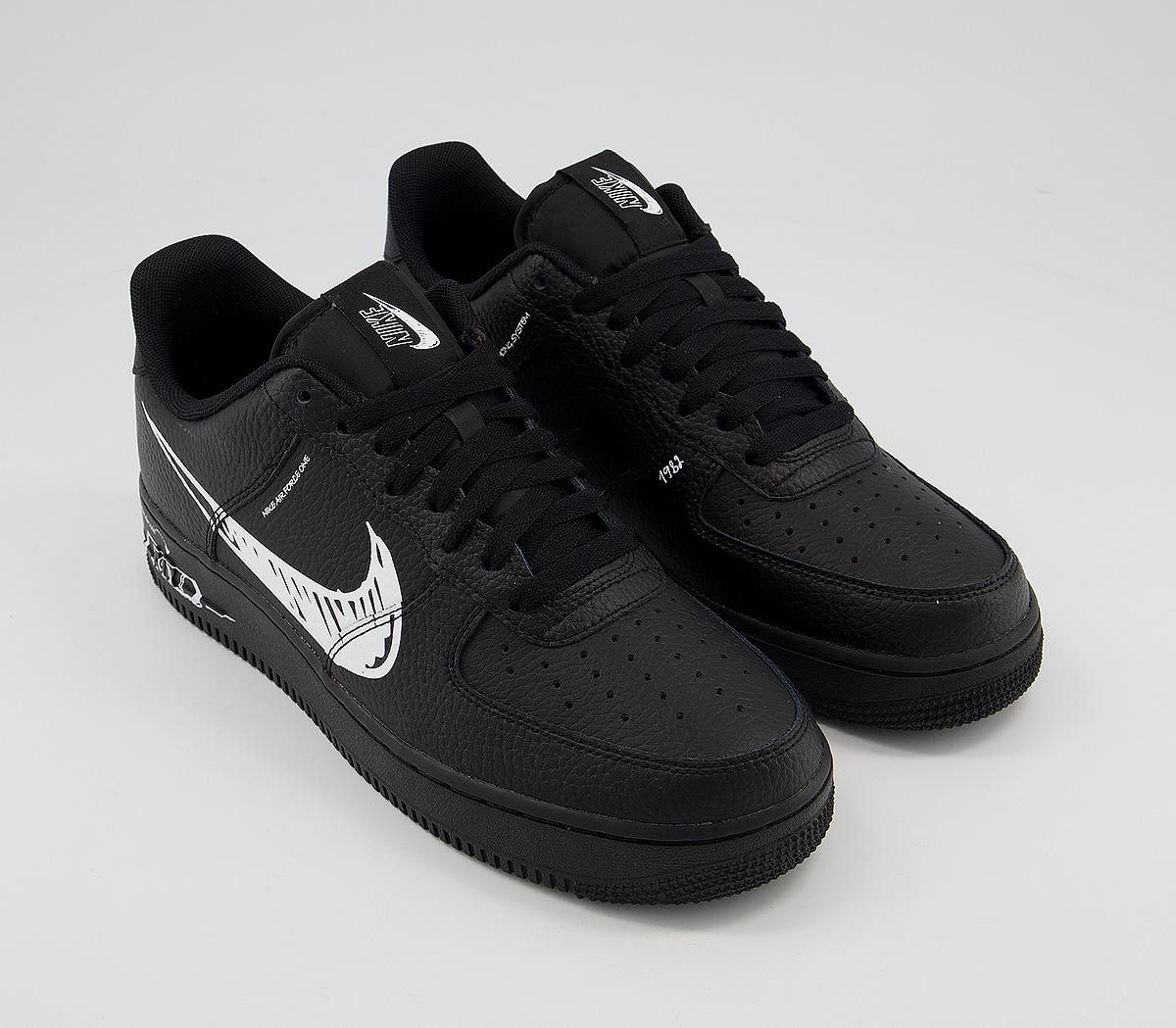 NikeAir Force 1 UtilityBlack White Scribble