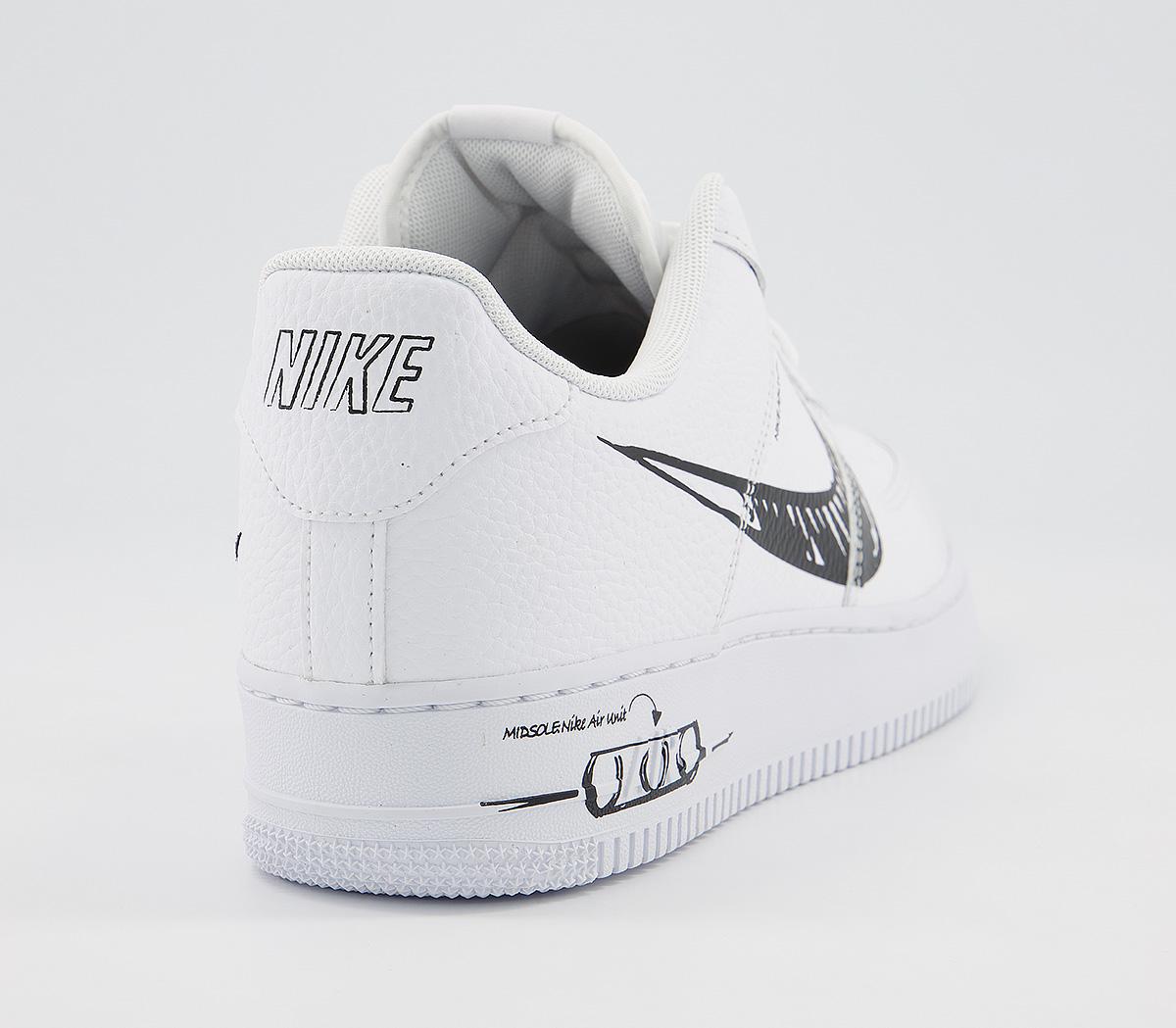 NikeAir Force 1 UtilityWhite Black Scribble