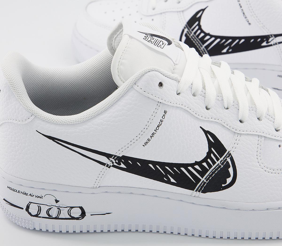 NikeAir Force 1 UtilityWhite Black Scribble
