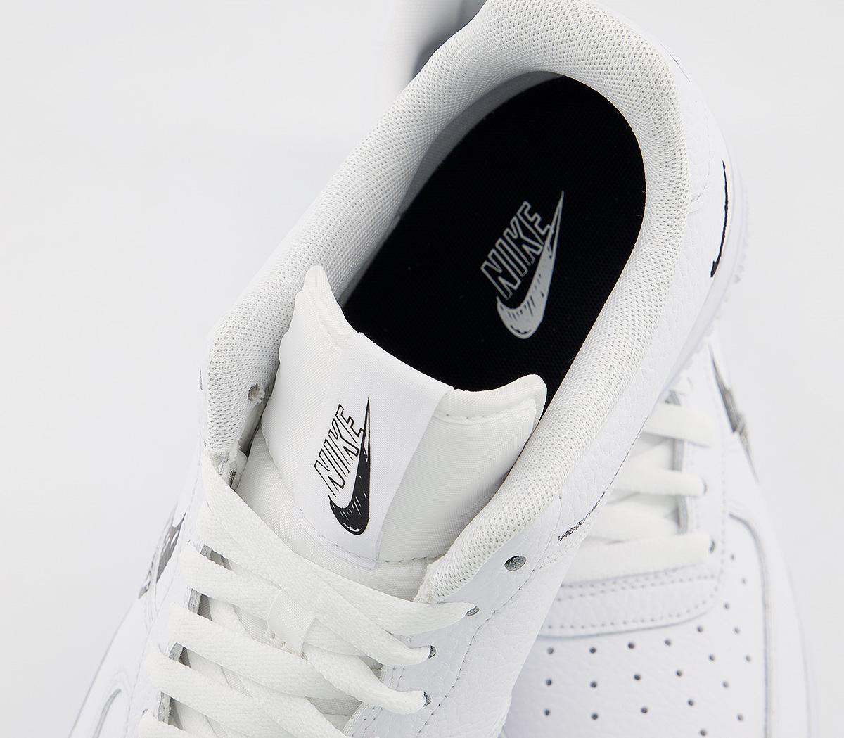 NikeAir Force 1 UtilityWhite Black Scribble