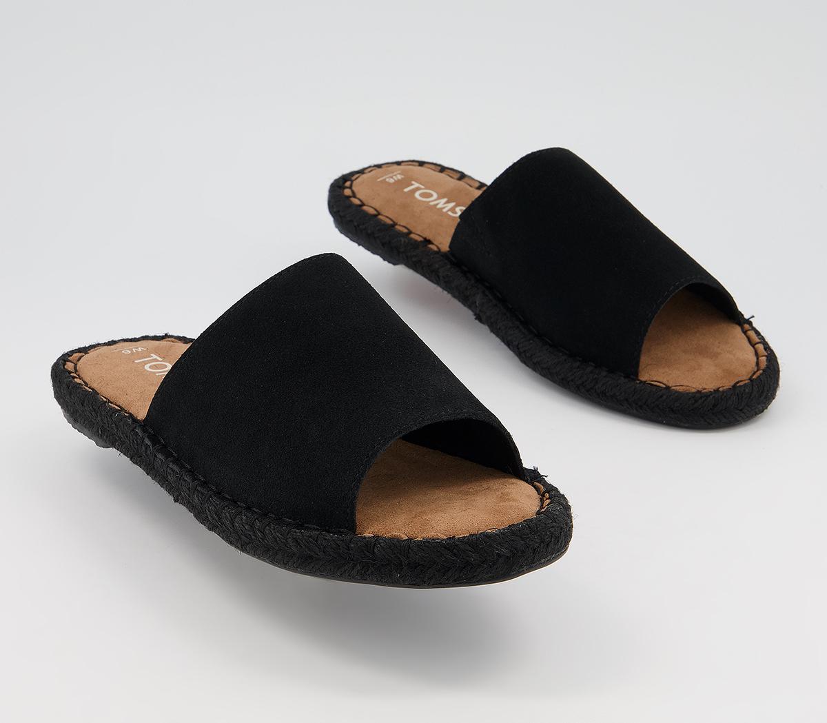TOMS Clarita Sandals Black Suede - Women’s Sandals