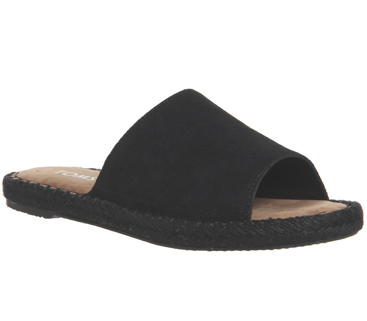 TOMS Clarita Sandals TOMS Clarita Sandals Black Suede