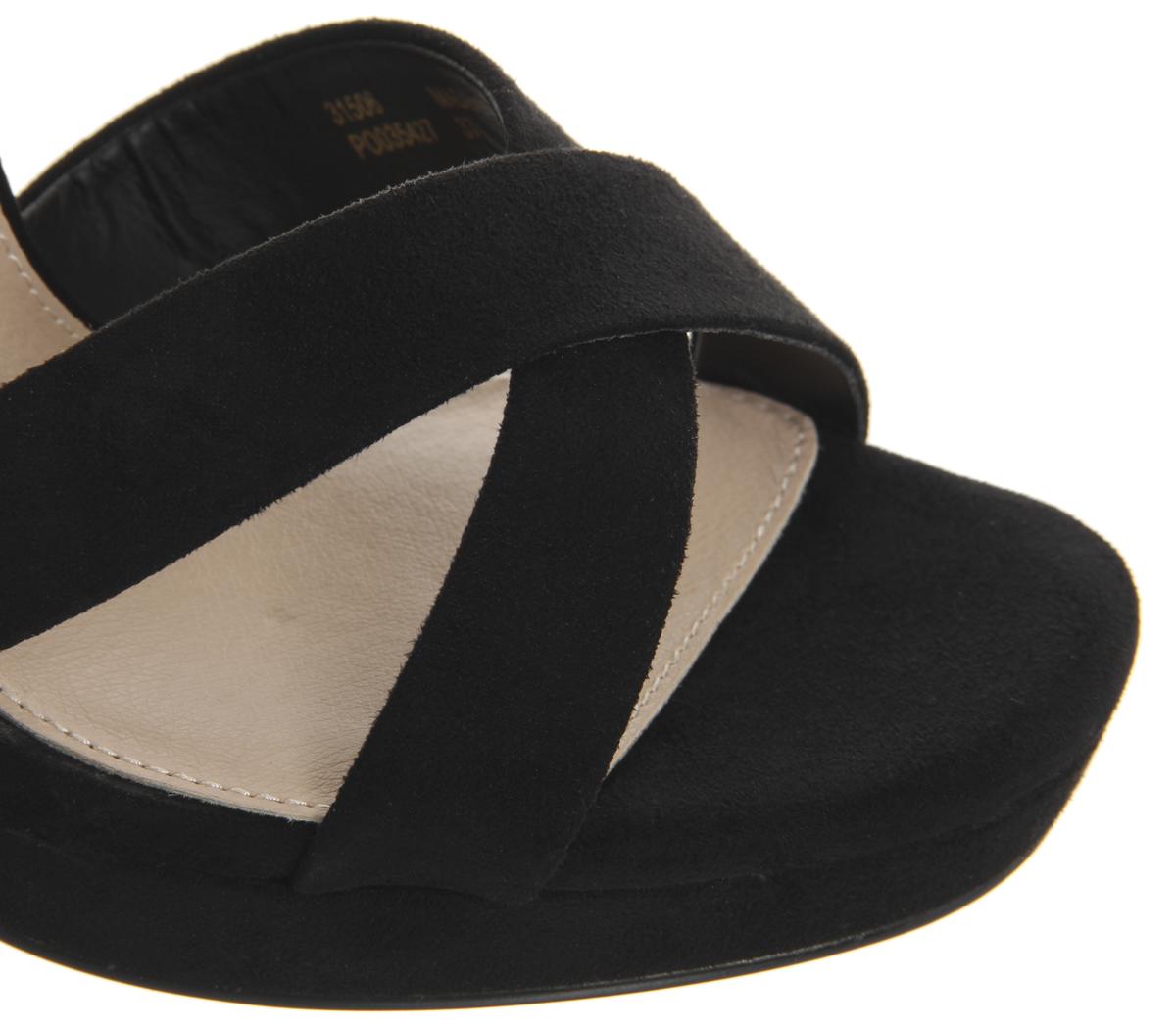 OFFICEHiccup Cross Vamp PlatformBlack Diamante Heel