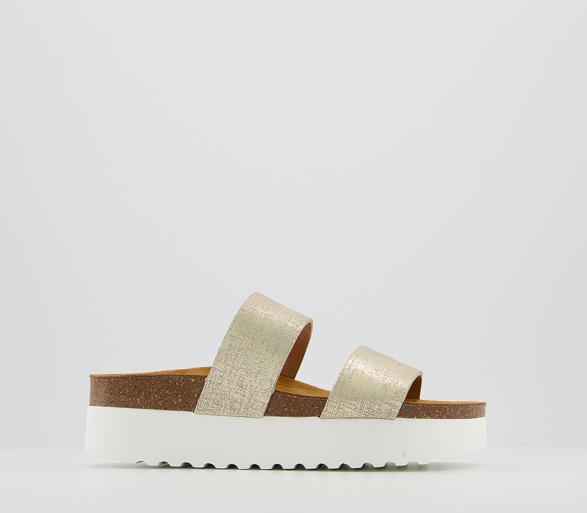 OFFICEMagnetic 2 Footbed SandalsGold Leather