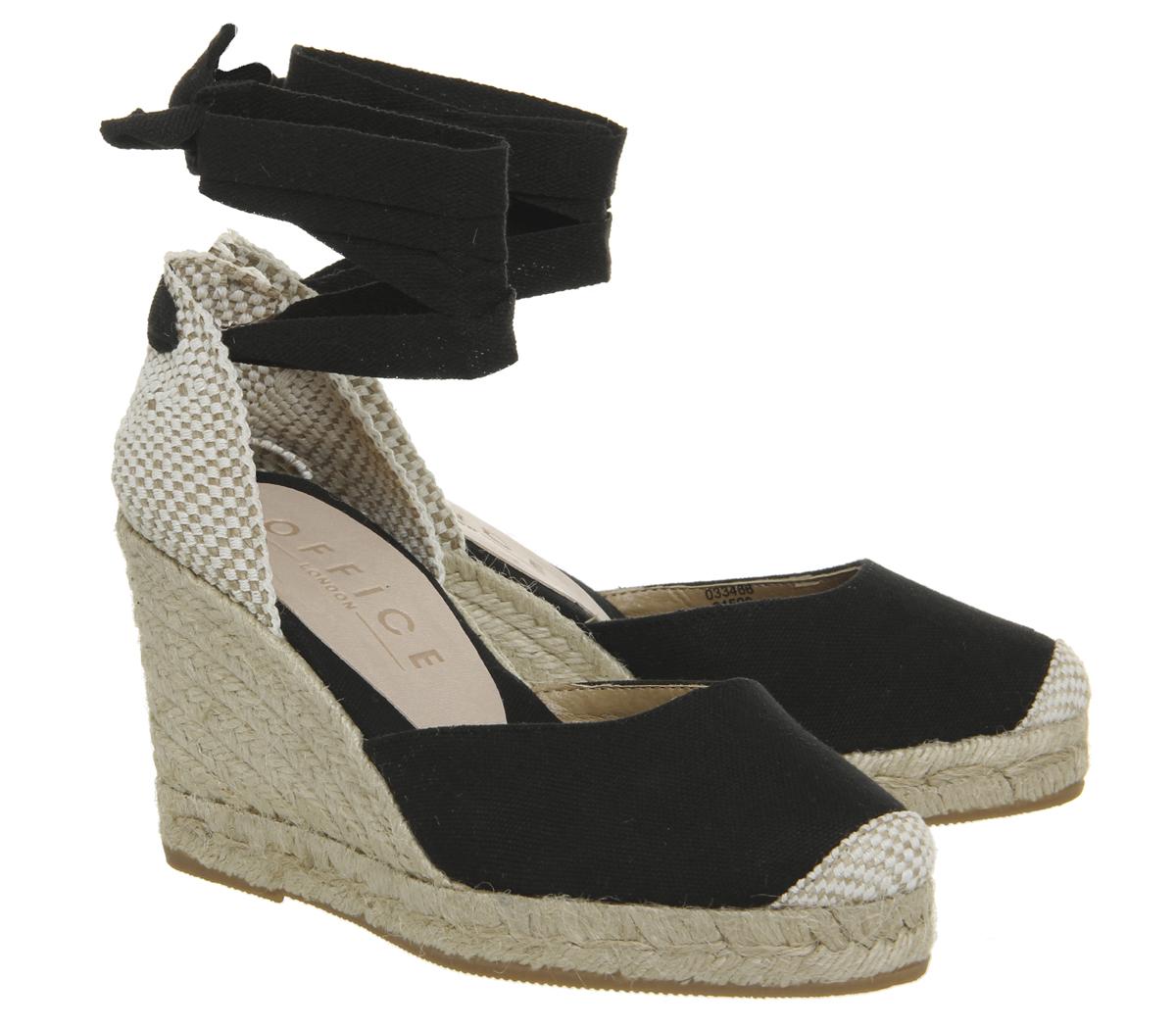 Office Marmalade Espadrille Wedges Office Marmalade Espadrille Wedges Black Canvas
