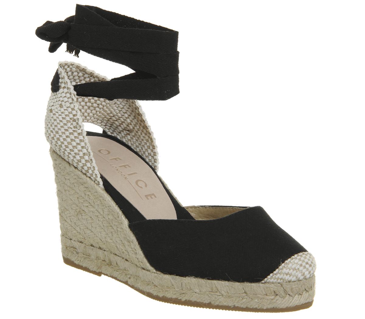 Office Marmalade Espadrille Wedges Office Marmalade Espadrille Wedges Black Canvas