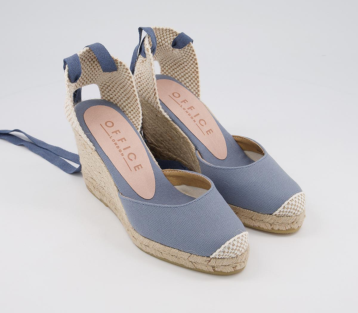 OFFICE Marmalade Part Espadrilles Blue Canvas - Mid Heels