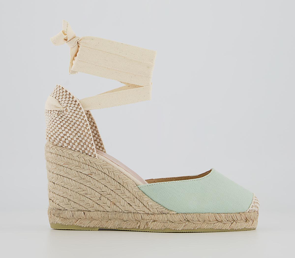 OFFICE Marmalade Part Espadrilles Pistachio Canvas - Mid Heels