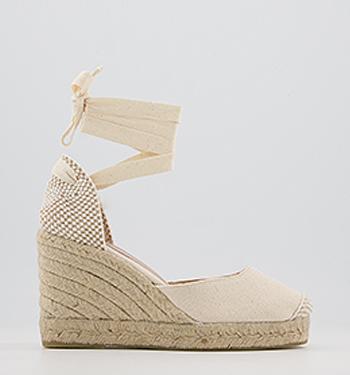 Ladies Wedges Comfy Summer Sandals Womens Hessian Buckle Closed Toe Shoes  Sizes | eBay