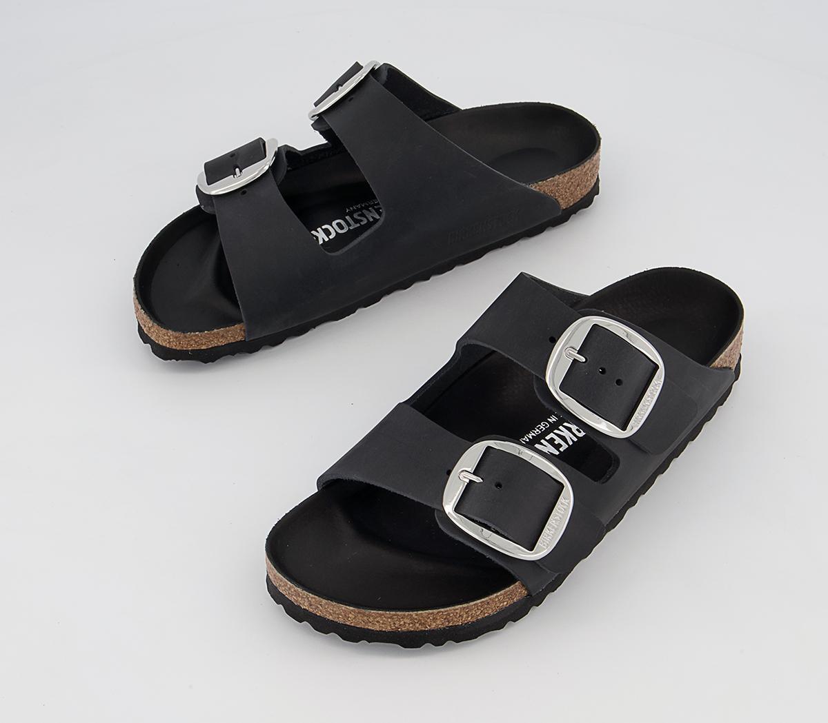 BIRKENSTOCK Arizona Big Buckle Sandals BIRKENSTOCK Arizona Big Buckle Sandals Black Waxy Leather