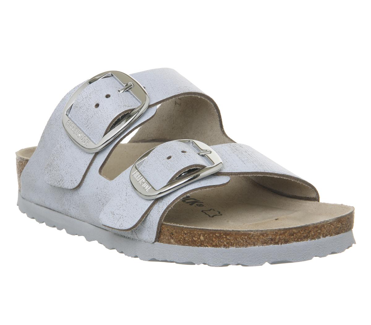 Sale birkenstock arizona washed metallic blue silver Factory Sale