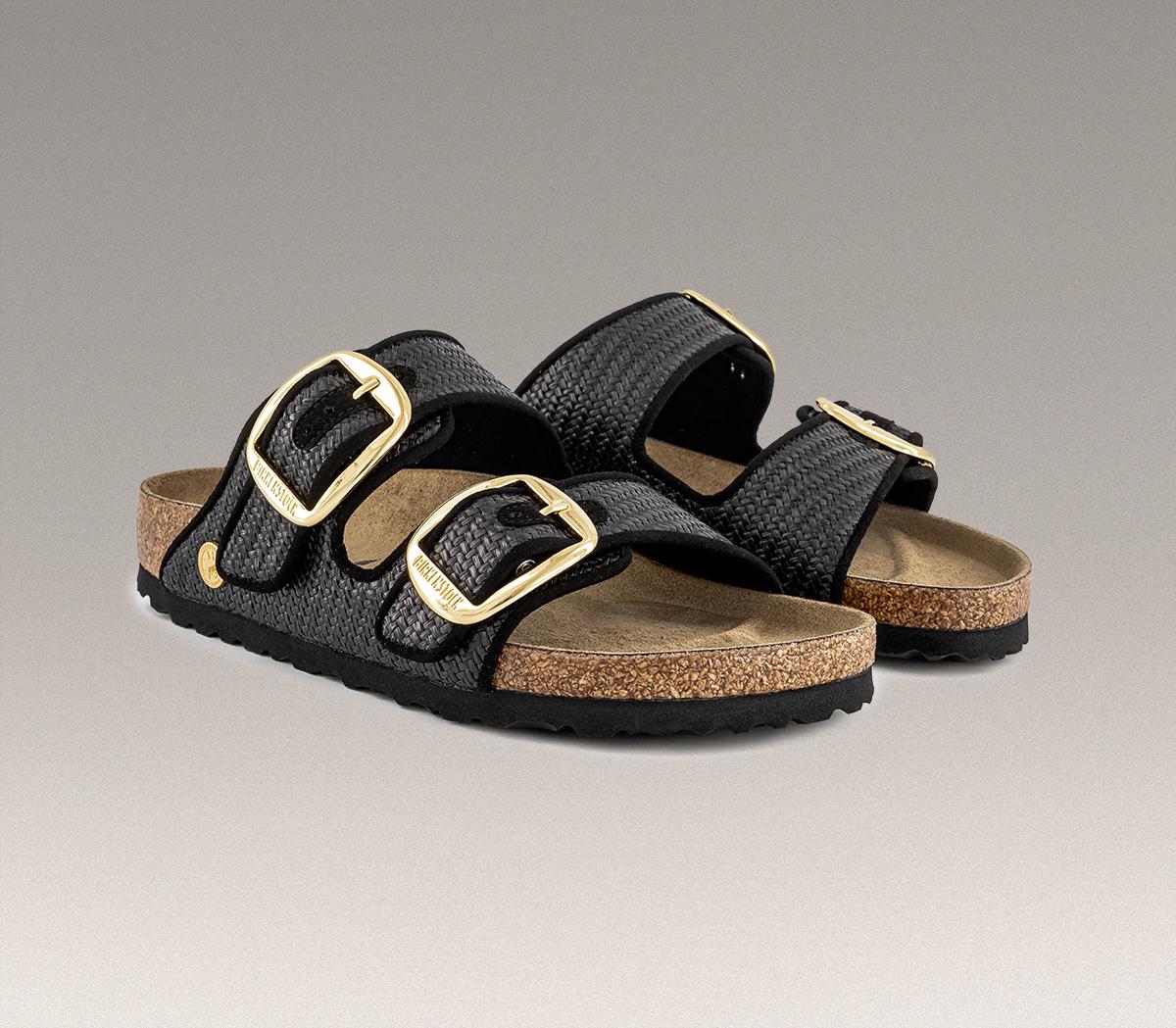 BIRKENSTOCKArizona Big Buckle SandalsRaffia Black