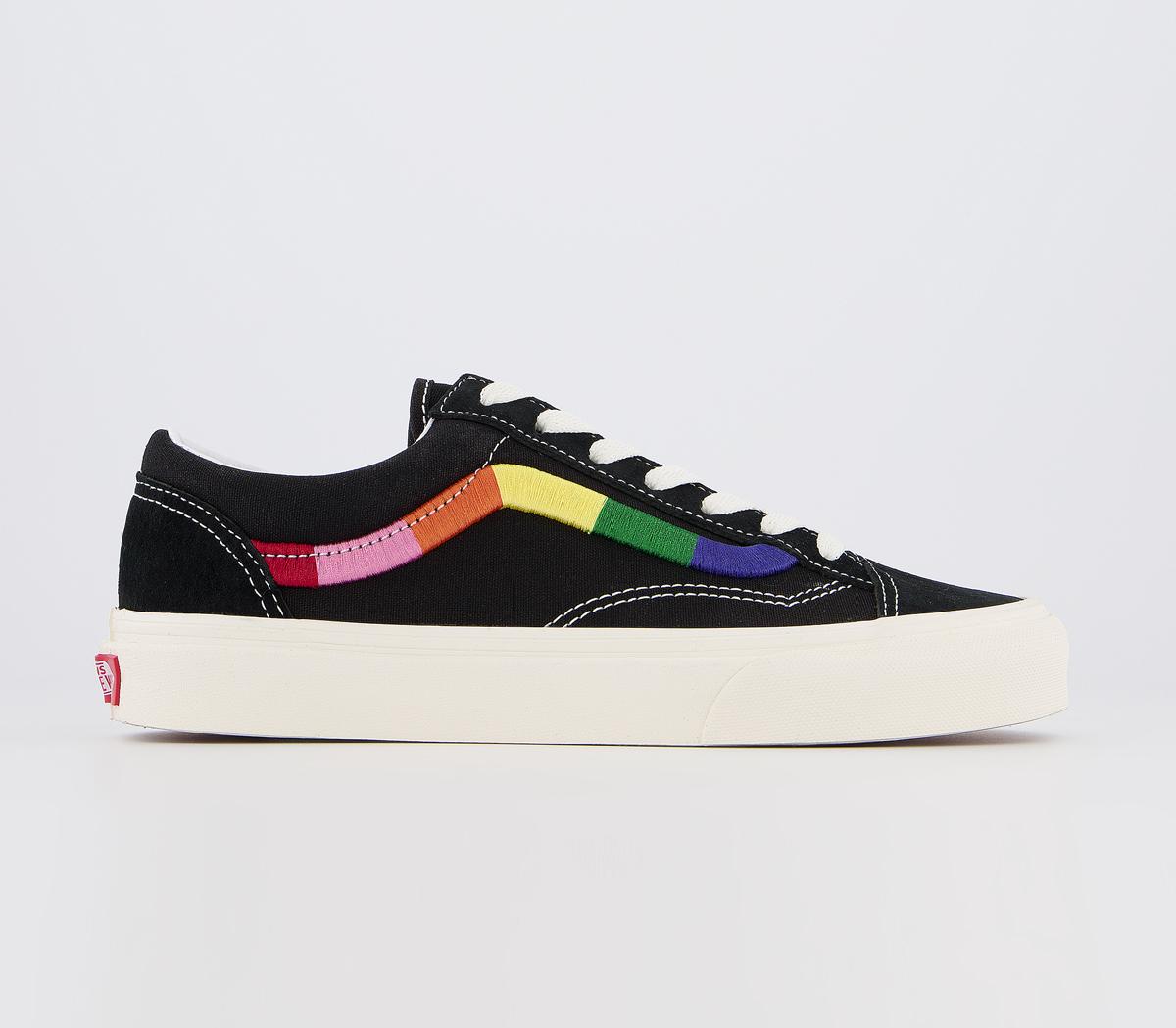 Rainbow vans with black best sale